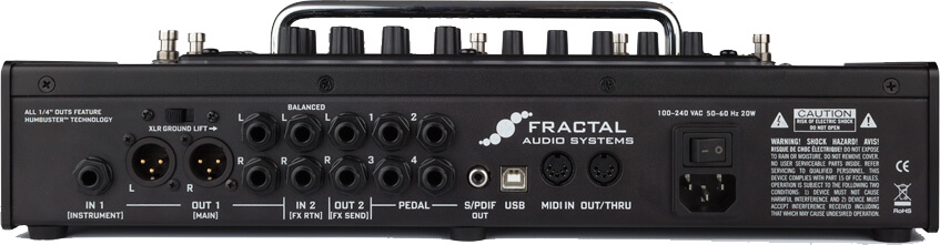 Fractal Audio Systems AX8：リアパネル