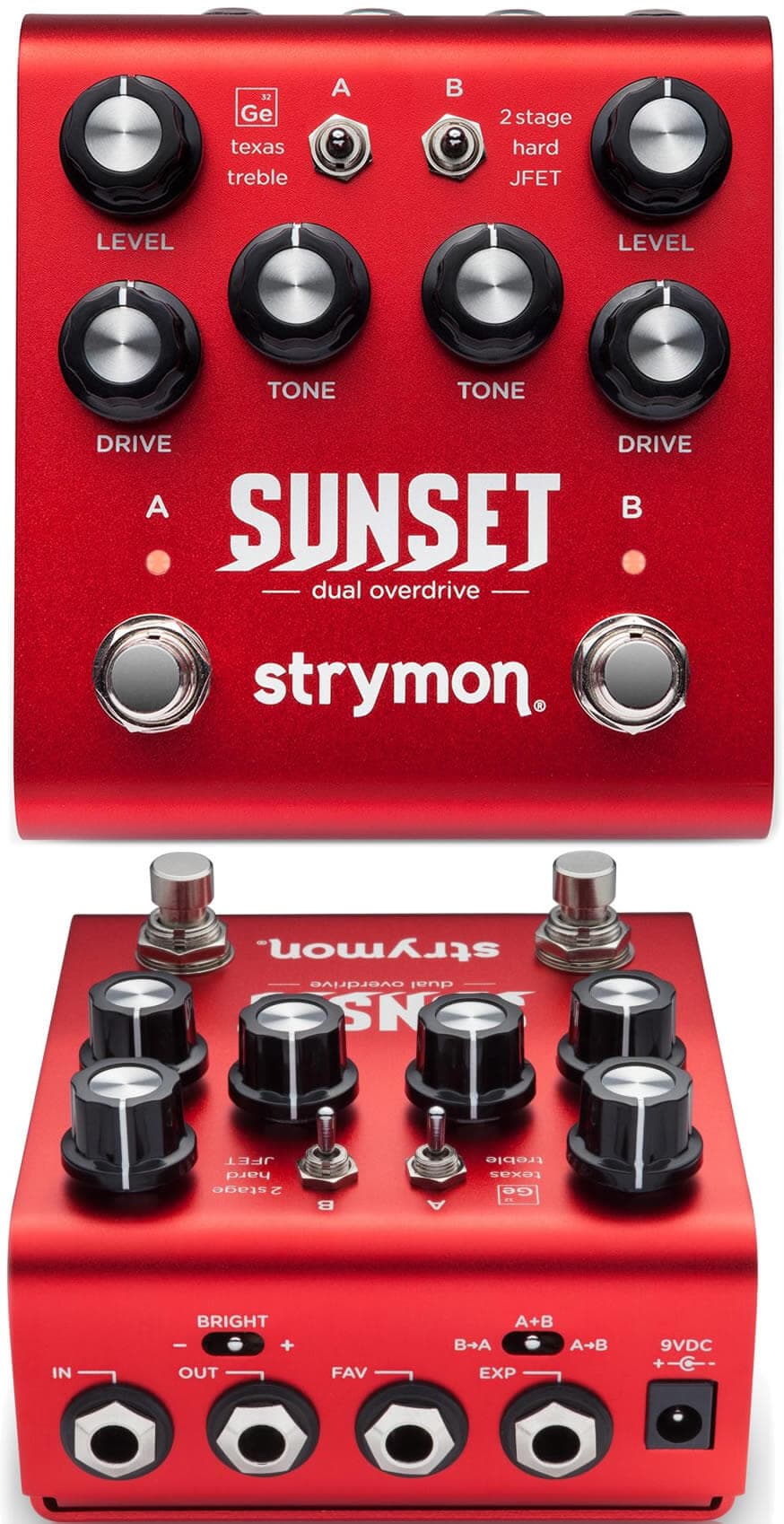 Strymon Sunset - 計6種類の歪みモードを切り替えて使用することが